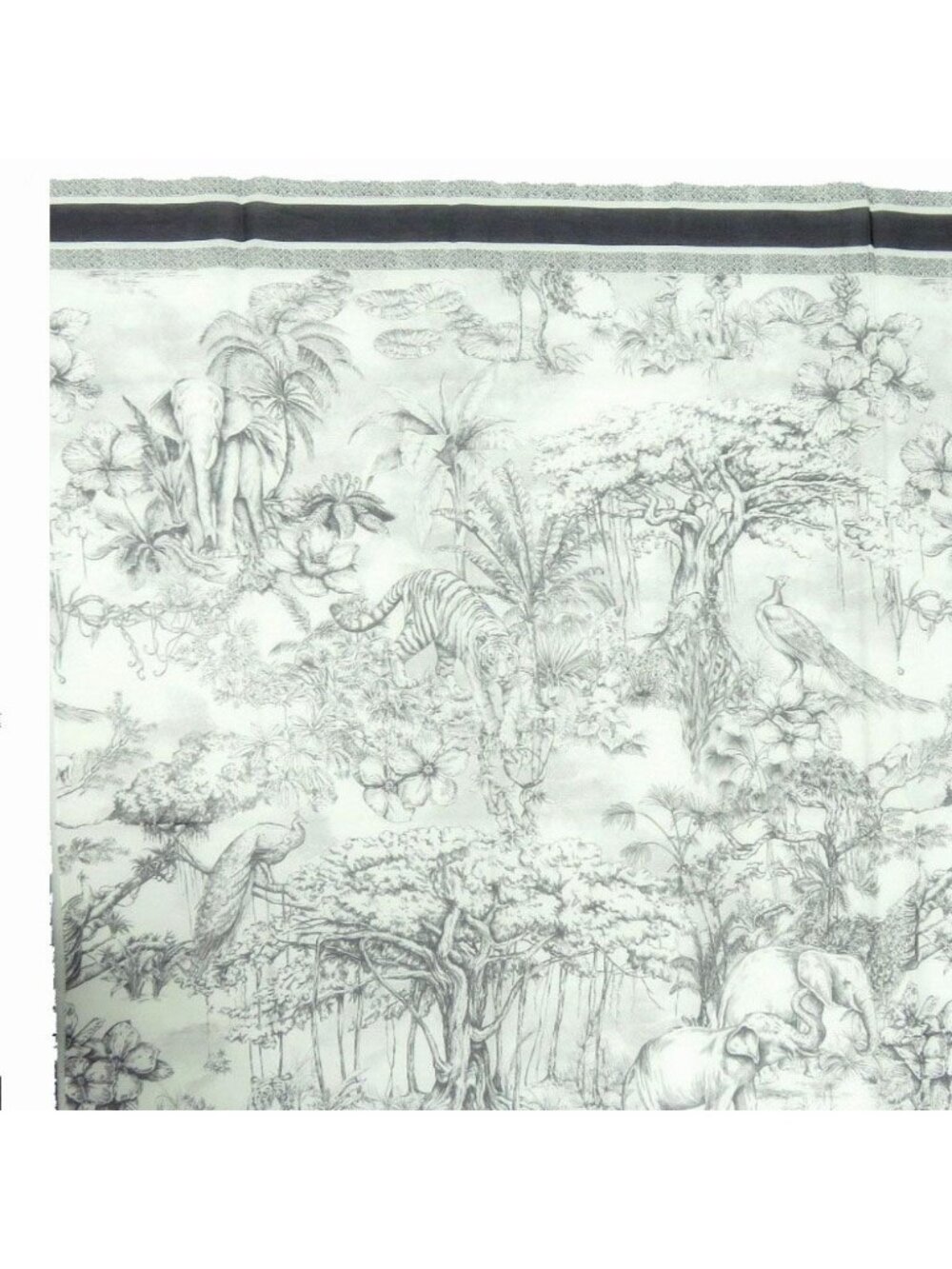 Dior Toile de Jouy Sauvage Shawl Cotton Black White Scarf - Picture 6 of 9